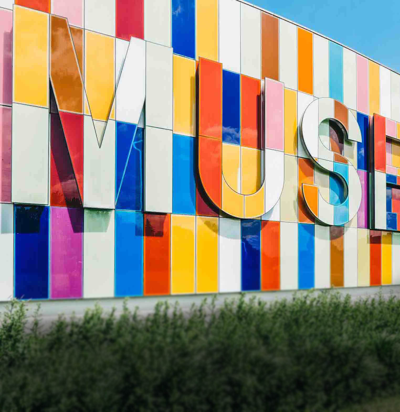 Picture of a museum with a colorful facade